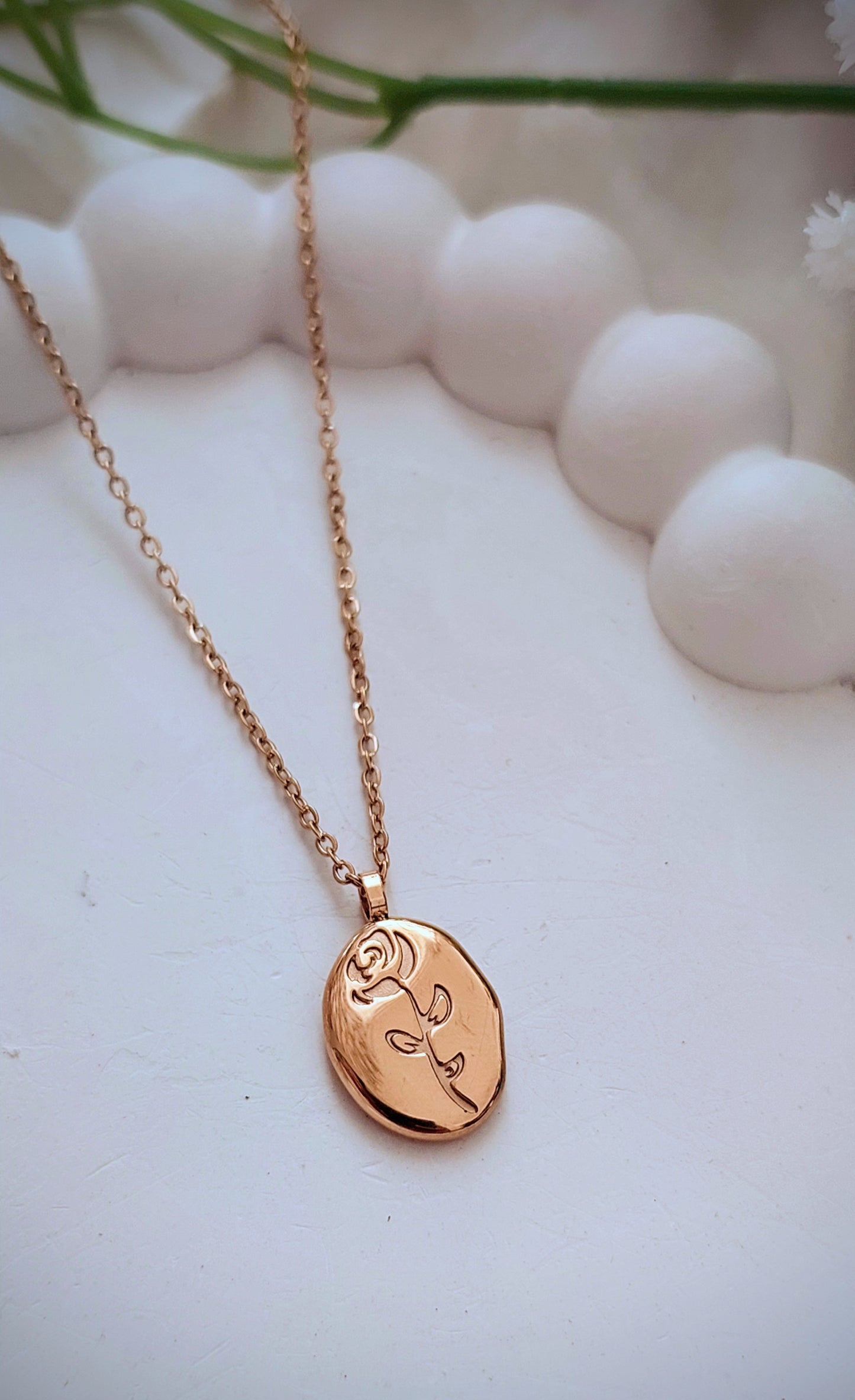 Rose Carved Necklace