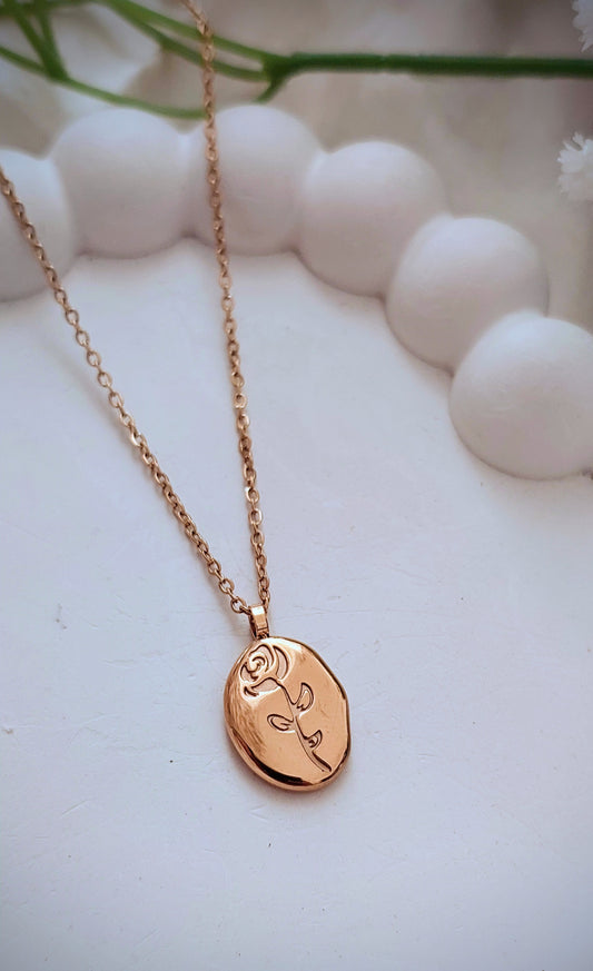 Rose Carved Necklace