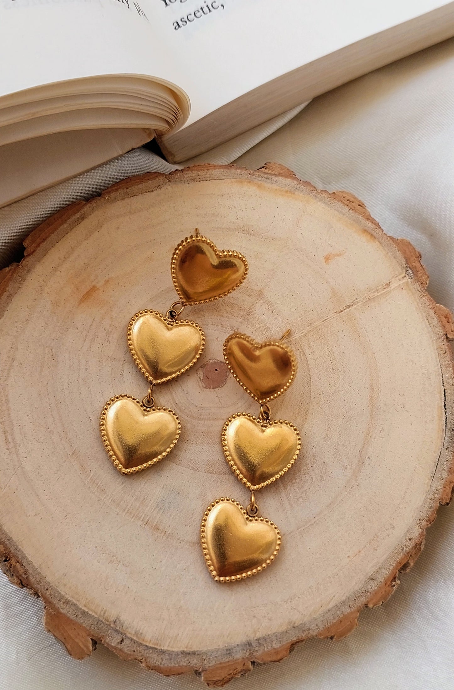 Triple Heart Earrings