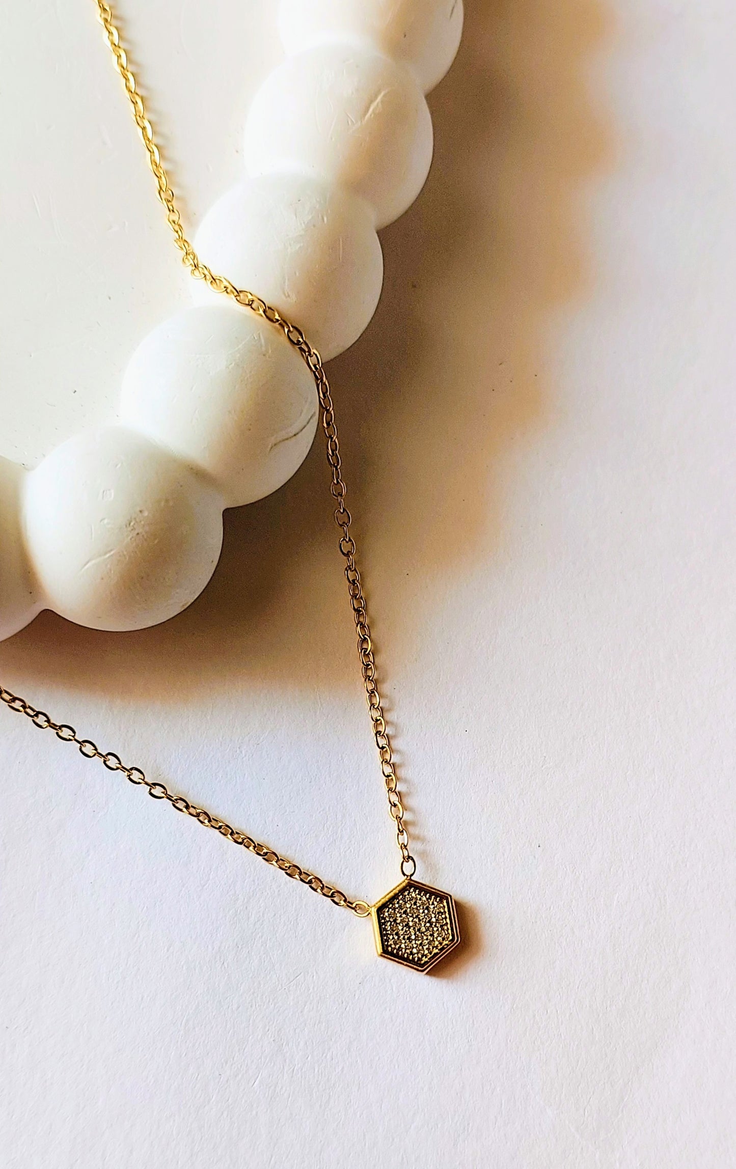 Hexagon minimal chain pendant