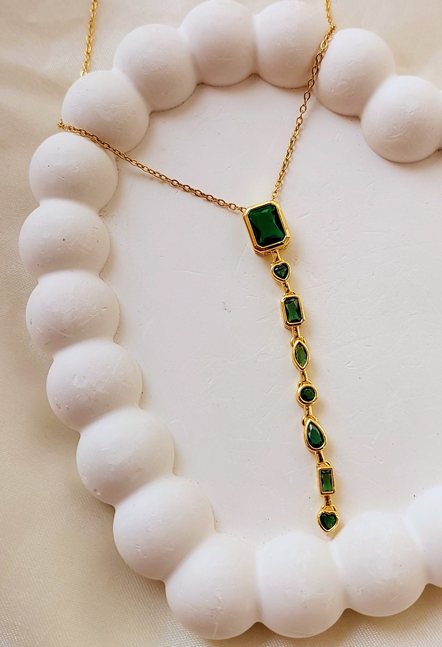 Viral Y Necklace - Green