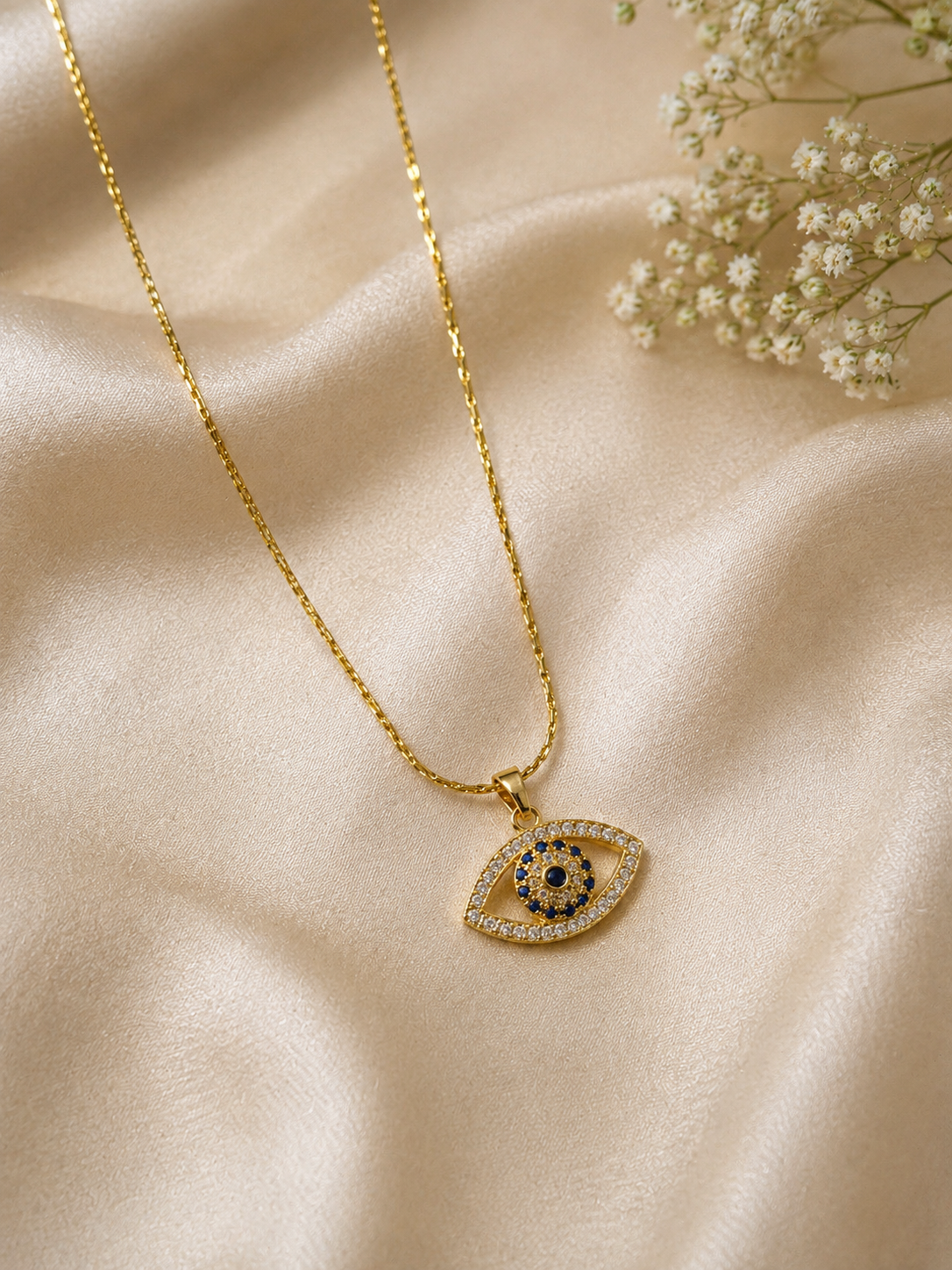 Evil Eye Studded Necklace