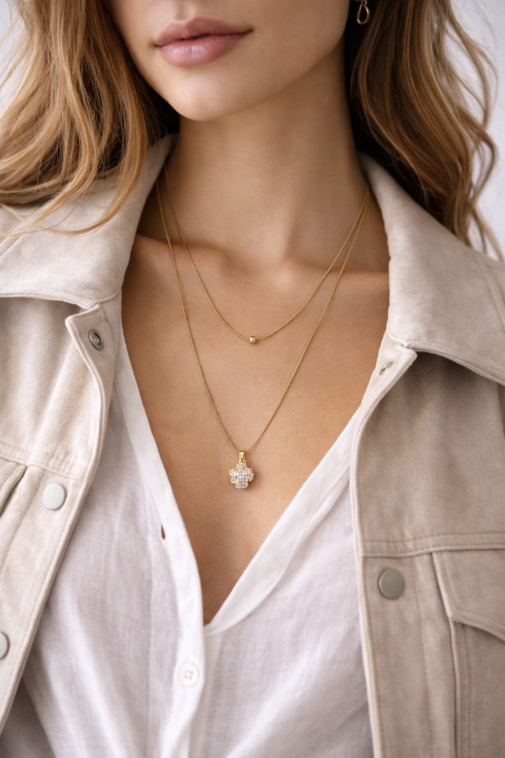 Clover Double Layered Necklace