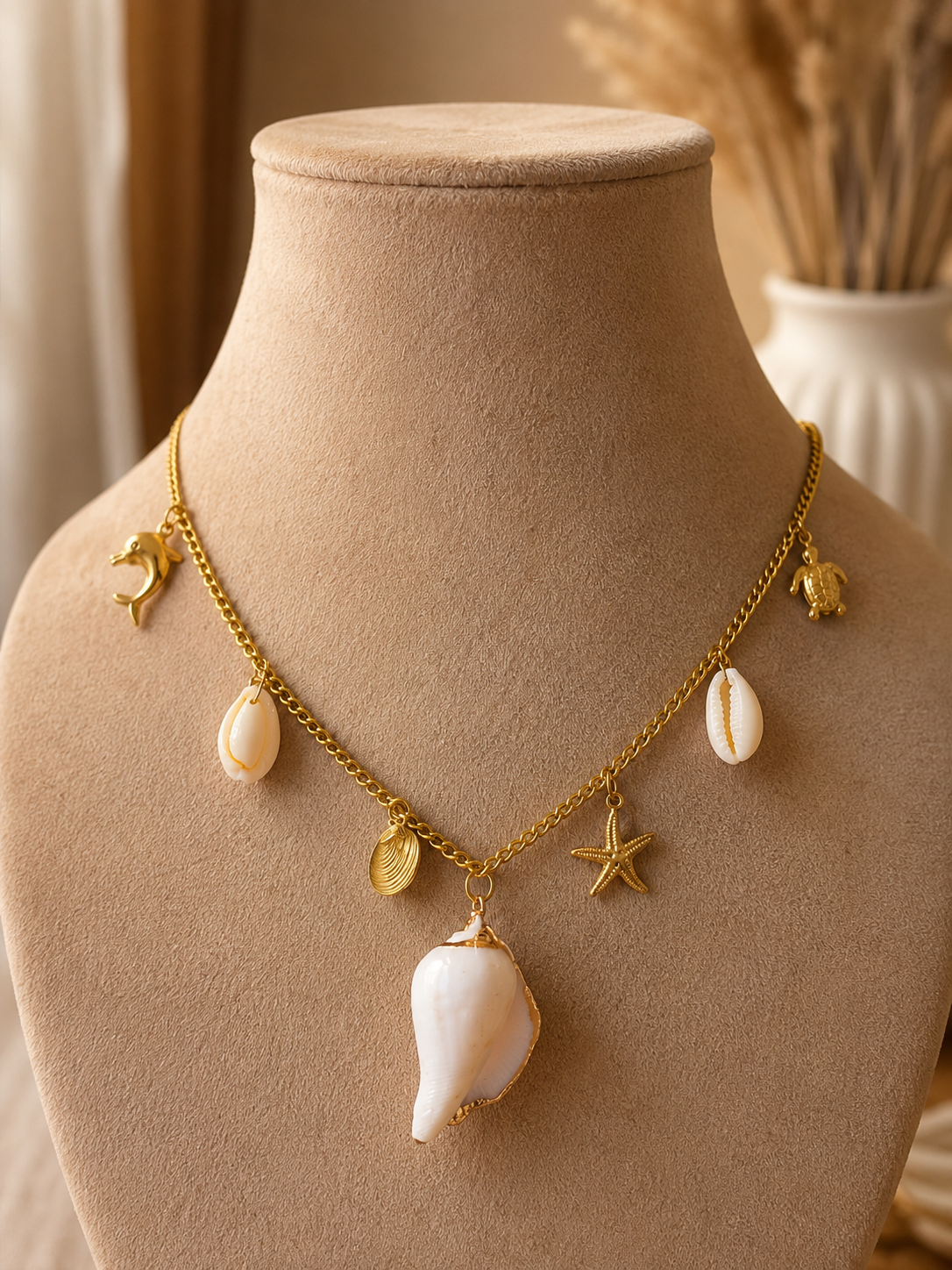Big Shell Charm Necklace
