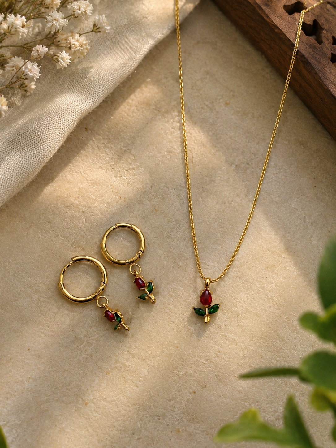 Tulip Necklace and Earrings combo