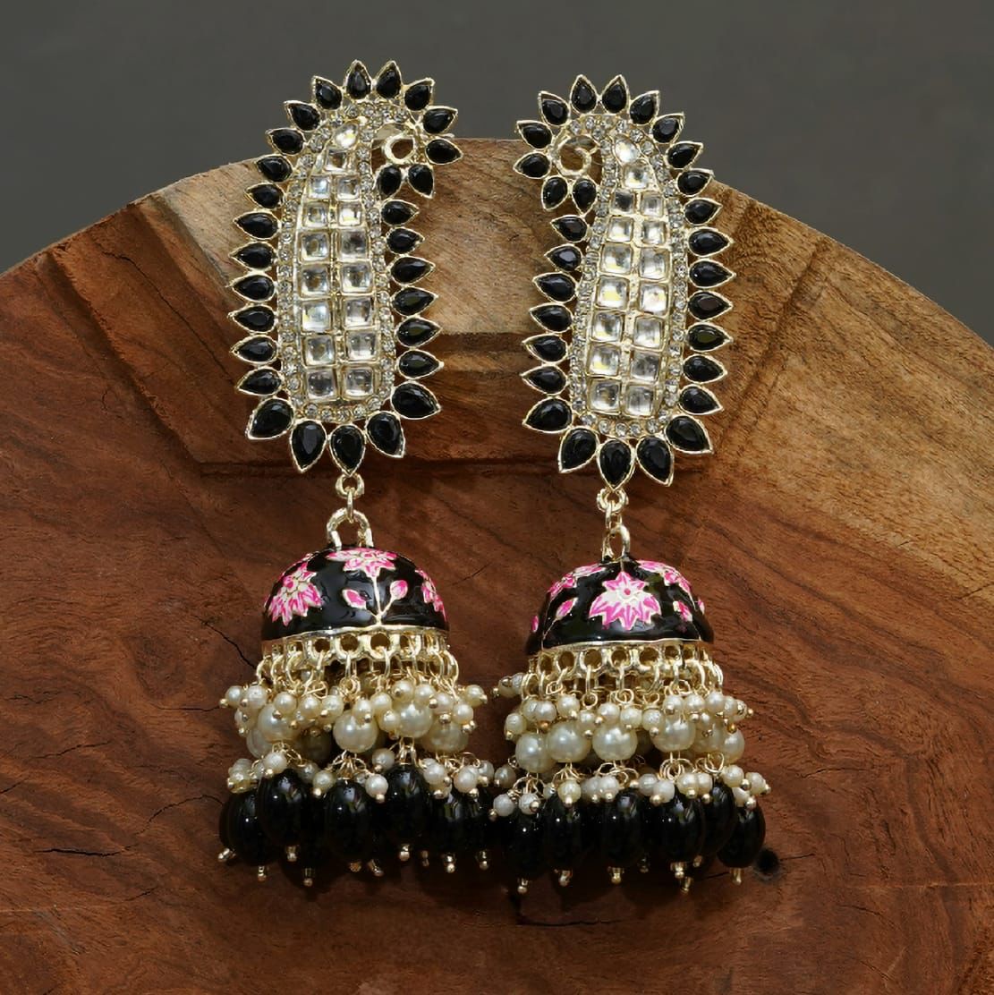 Mayurika Jhumka - Black