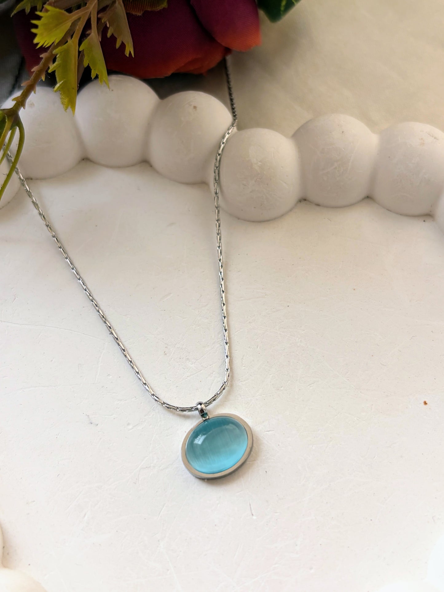 Blue minora necklace