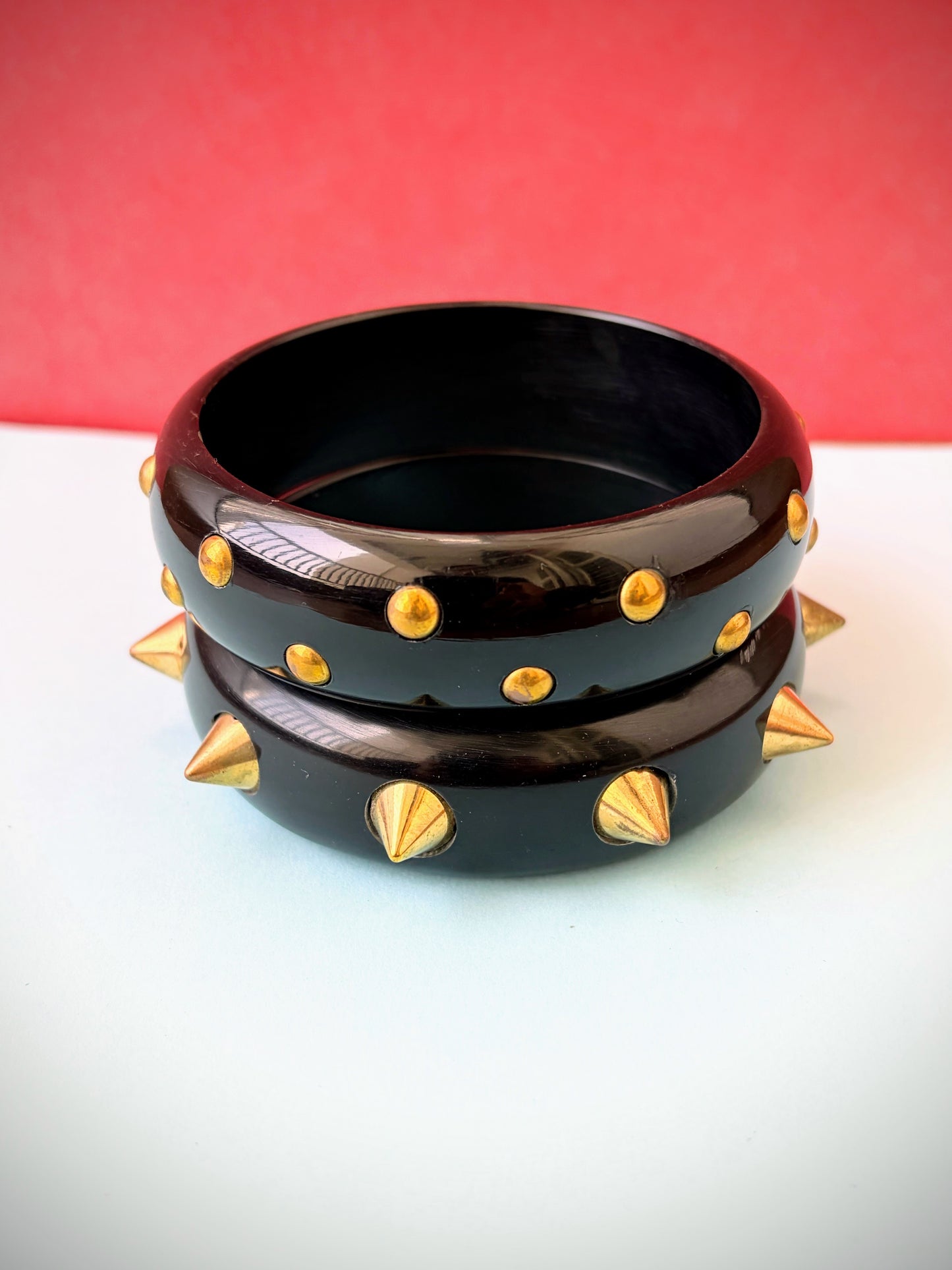 Black nail wooden bangles