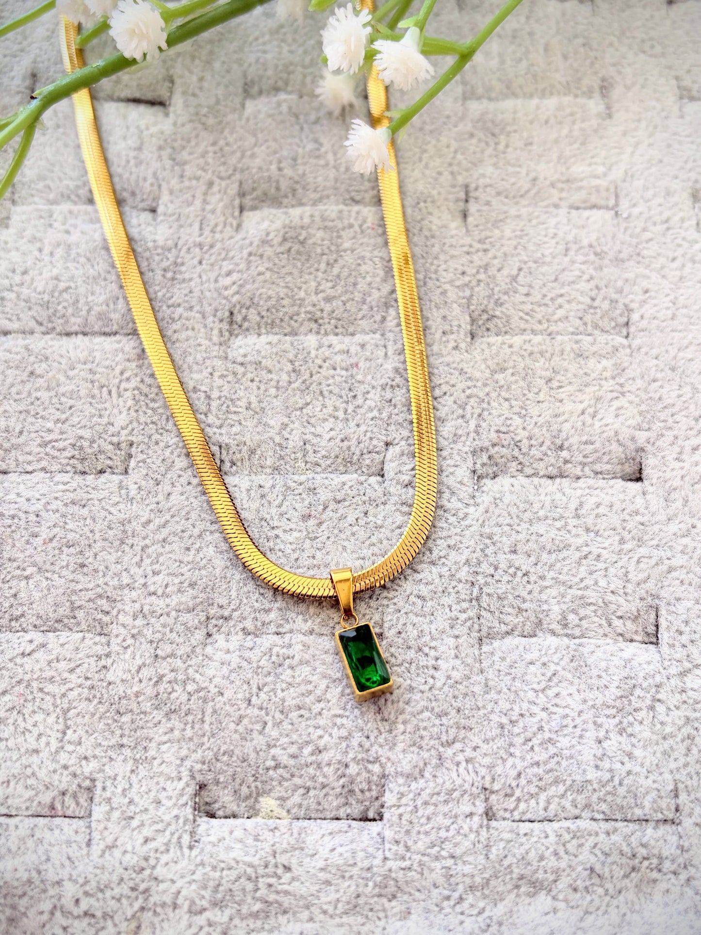 Green stone Chain