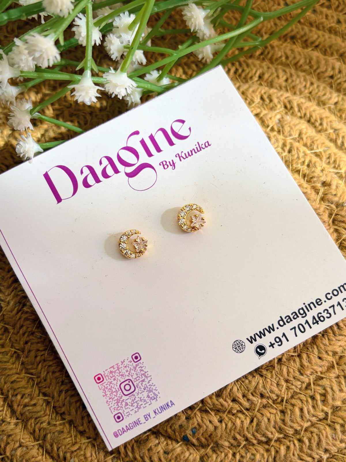 Crescent Moon & Star studs