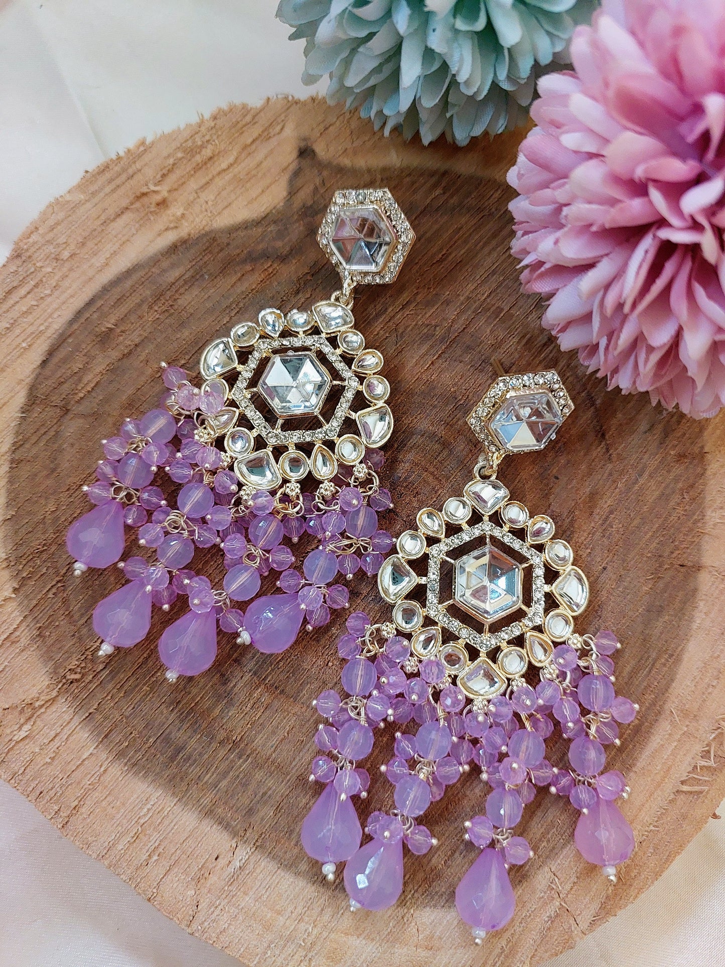 Mishika Earrings - Lavender