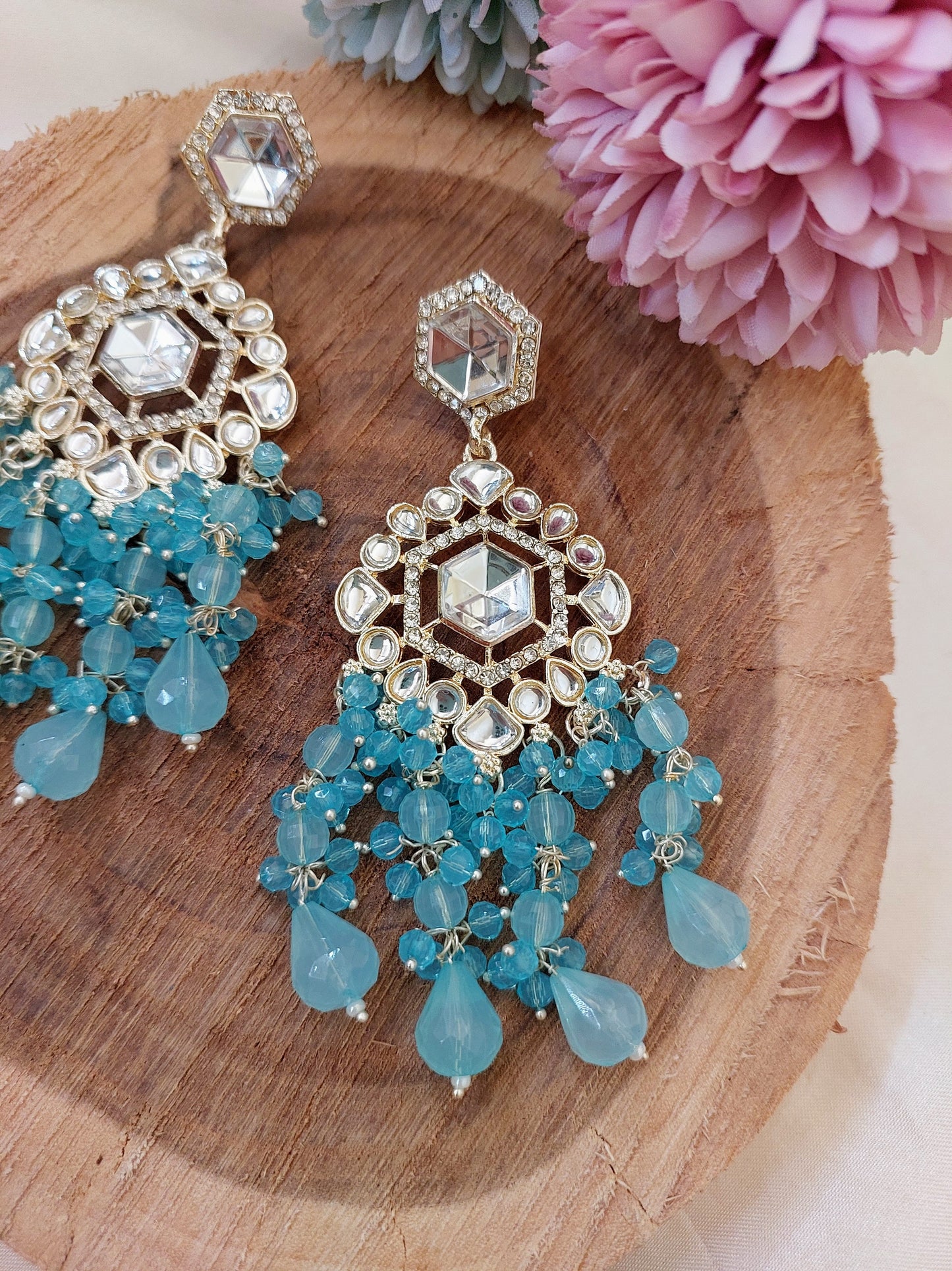 Mishika Earrings - Sky Blue