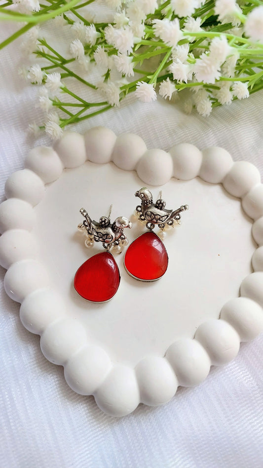 Birdie Earrings - Orange