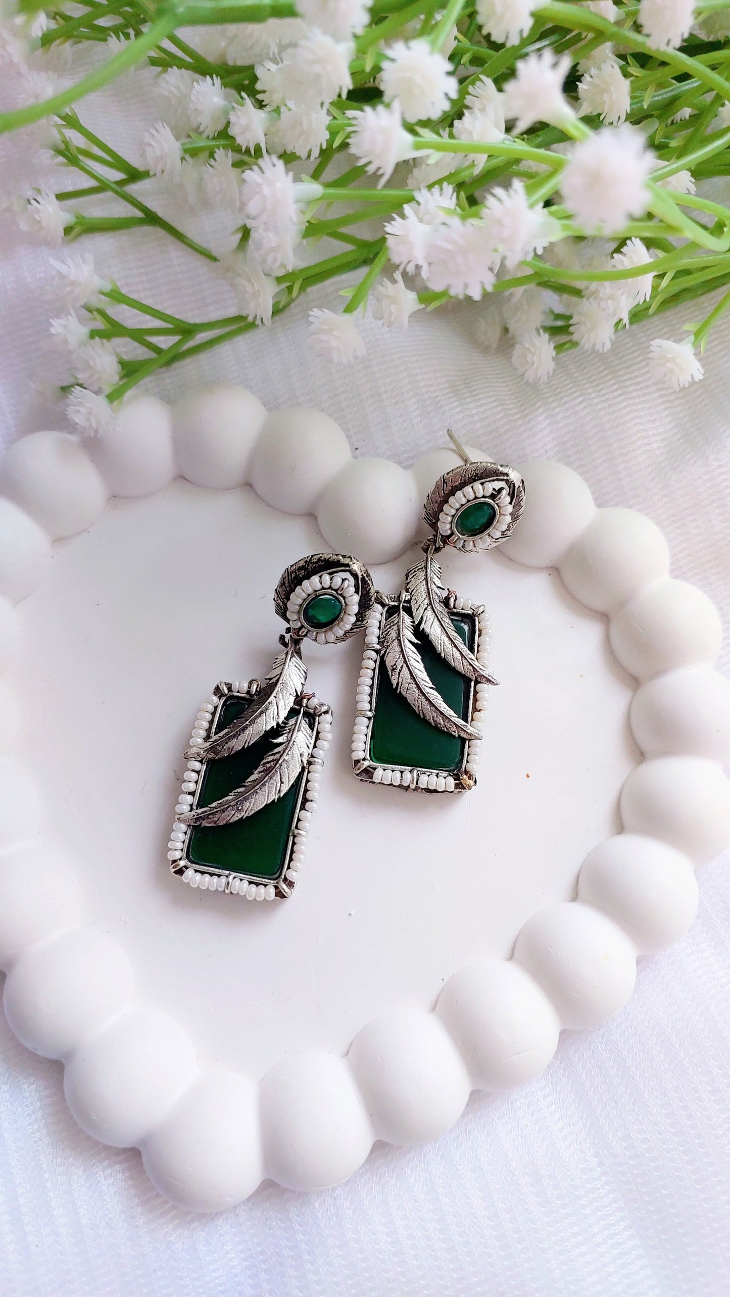 Mayuri Earrings - Dark Green