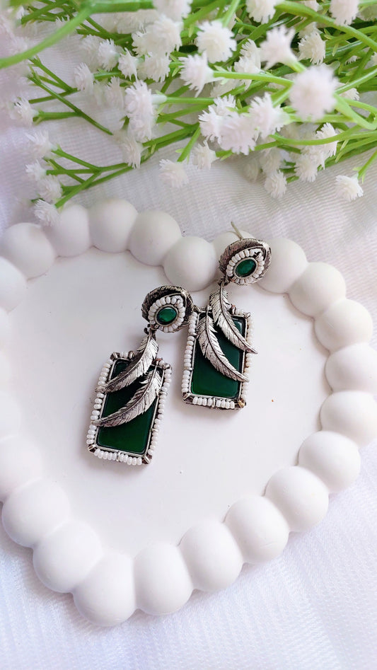 Mayuri Earrings - Dark Green