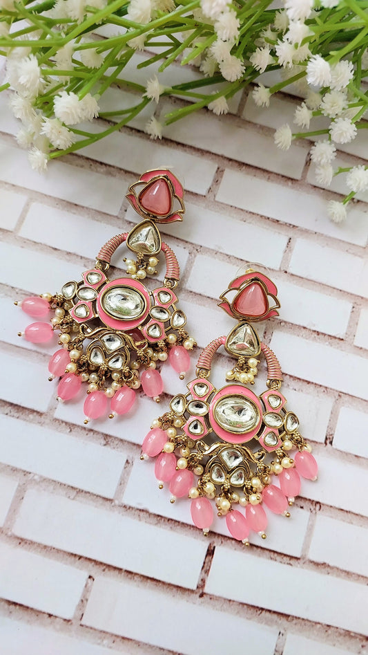 Purvi Earrings - Baby Pink