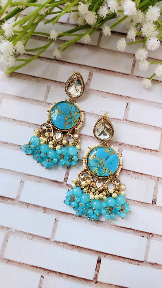 Shreya Earrings - Sky Blue