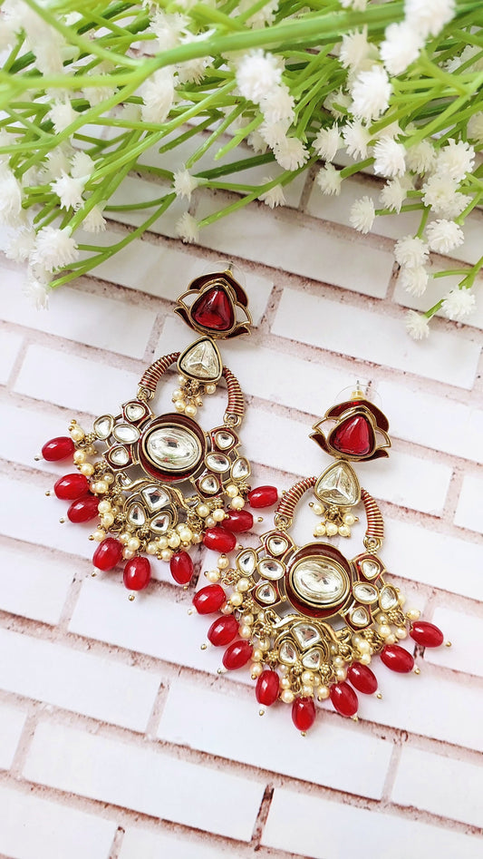 Purvi Earrings - Red