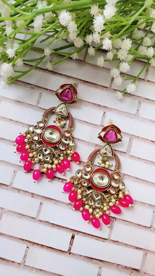 Purvi Earrings - Pink