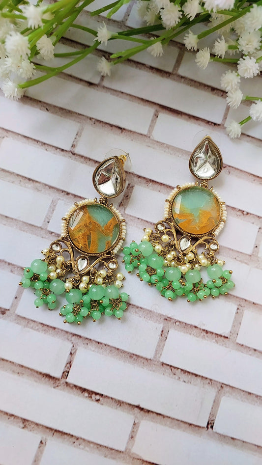 Shreya Earrings - Mint