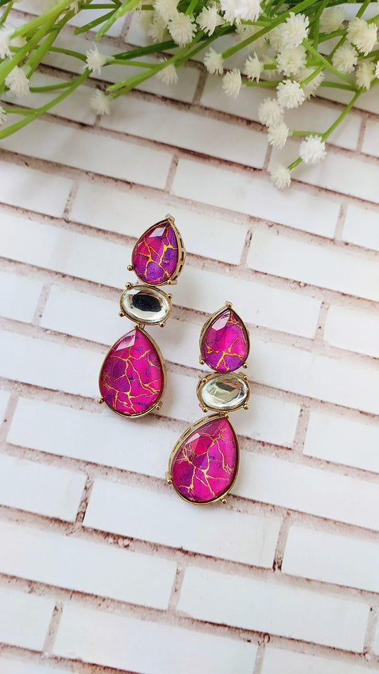 Aanya Earrings - Pink