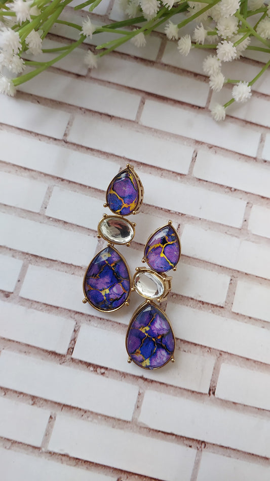Aanya Earrings - Purple