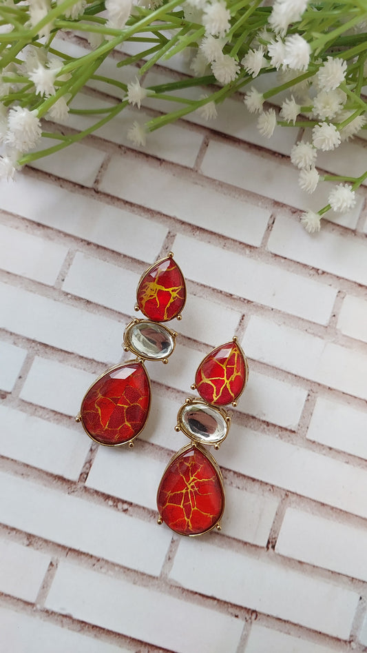 Aanya Earrings - Red
