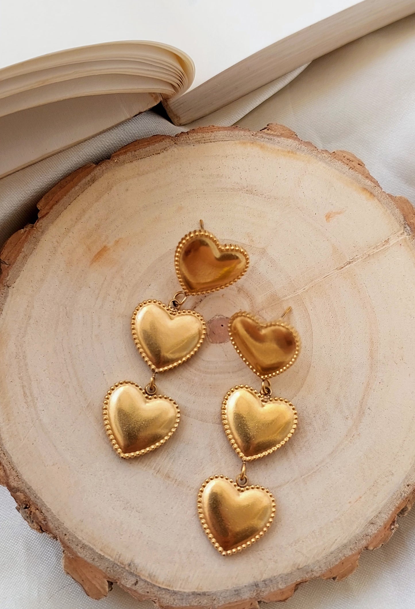 Triple Heart Earrings