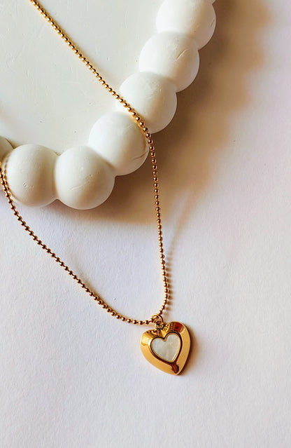 White Heart Chain Pendant