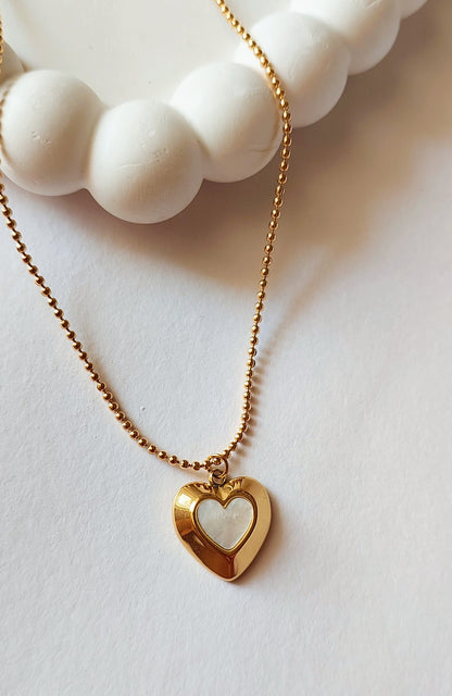 White Heart Chain Pendant