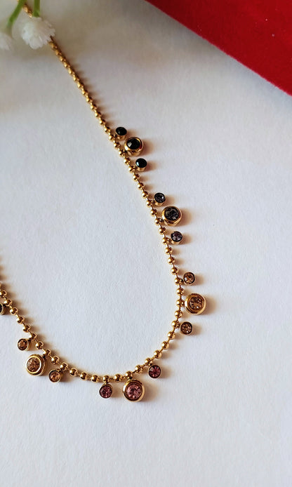 Round Stone Multicolor Chain