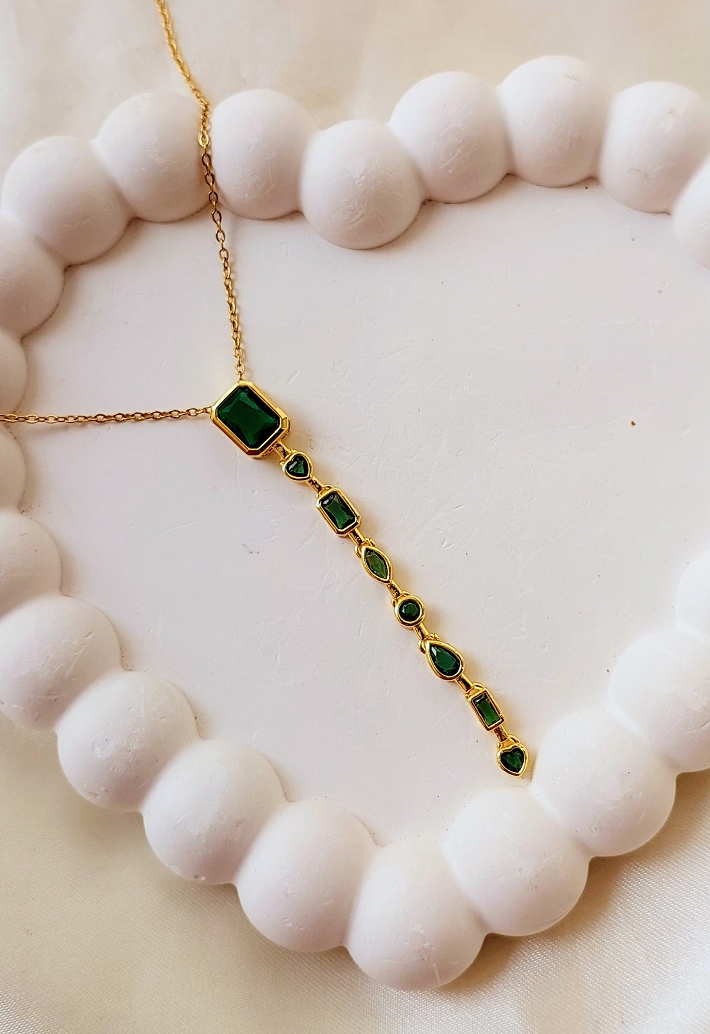 Viral Y Necklace - Green