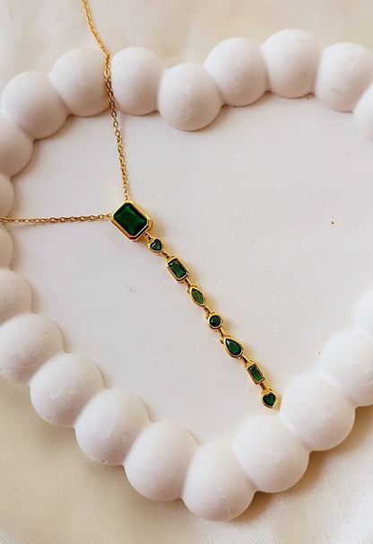 Viral Y Necklace - Green