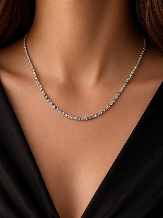 Tennis Necklace -Golden polish