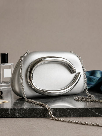 Acrylic Handheld clutch - silver