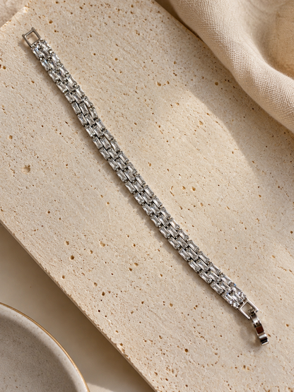 Silver interlock Tennis Bracelet