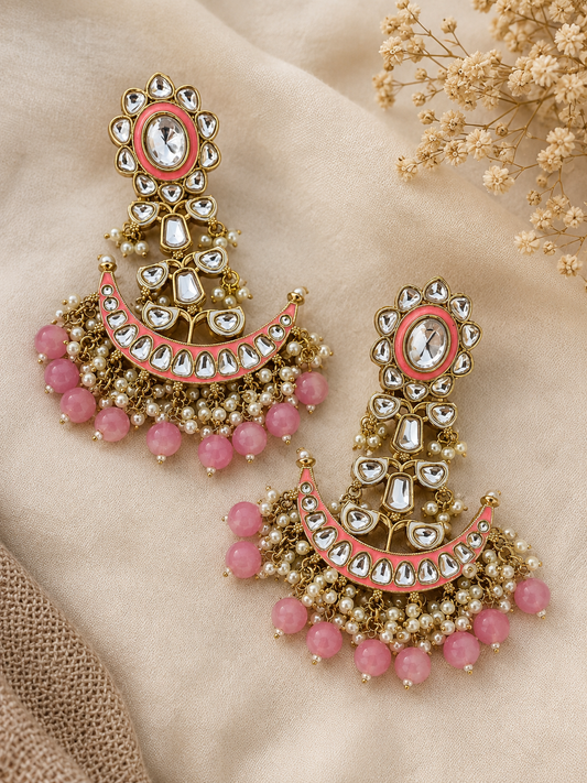 Radha Chaandbaali - coral pink