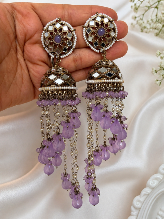 Jhoomar Earrings - Lavender