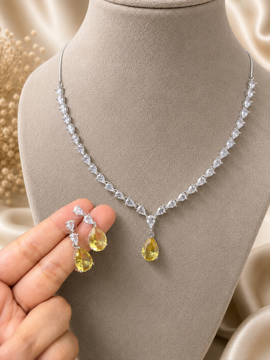 Shivani AD Necklace- Yellow