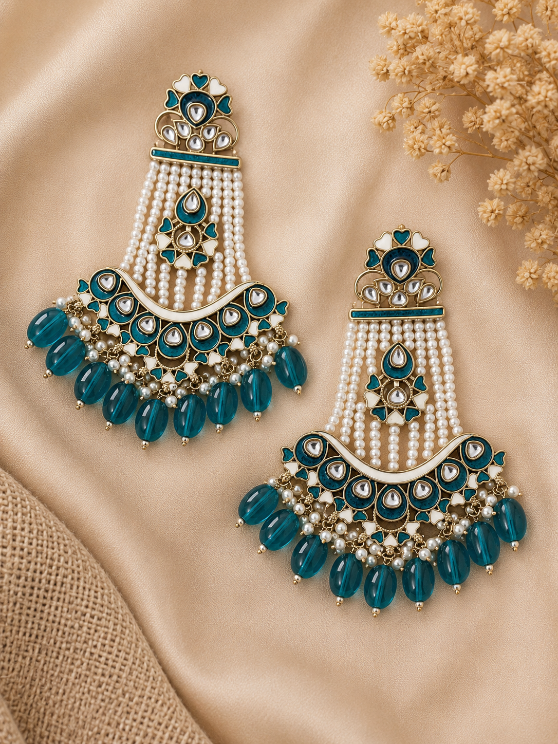 Rubal Paasa Earrings - Teal