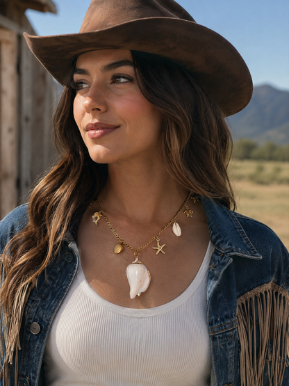 Big Shell Charm Necklace