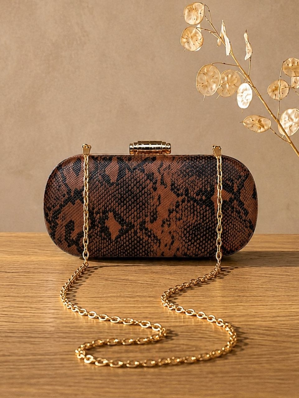 Capsule Clutch - Brown