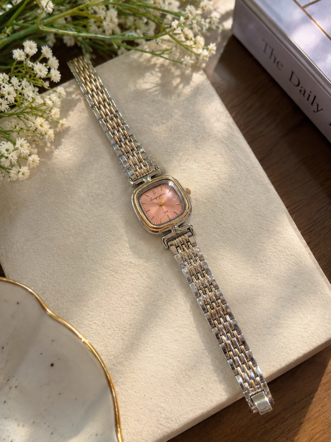 Blush Allure Square Dual Tone Watch