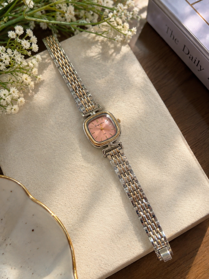 Blush Allure Square Dual Tone Watch