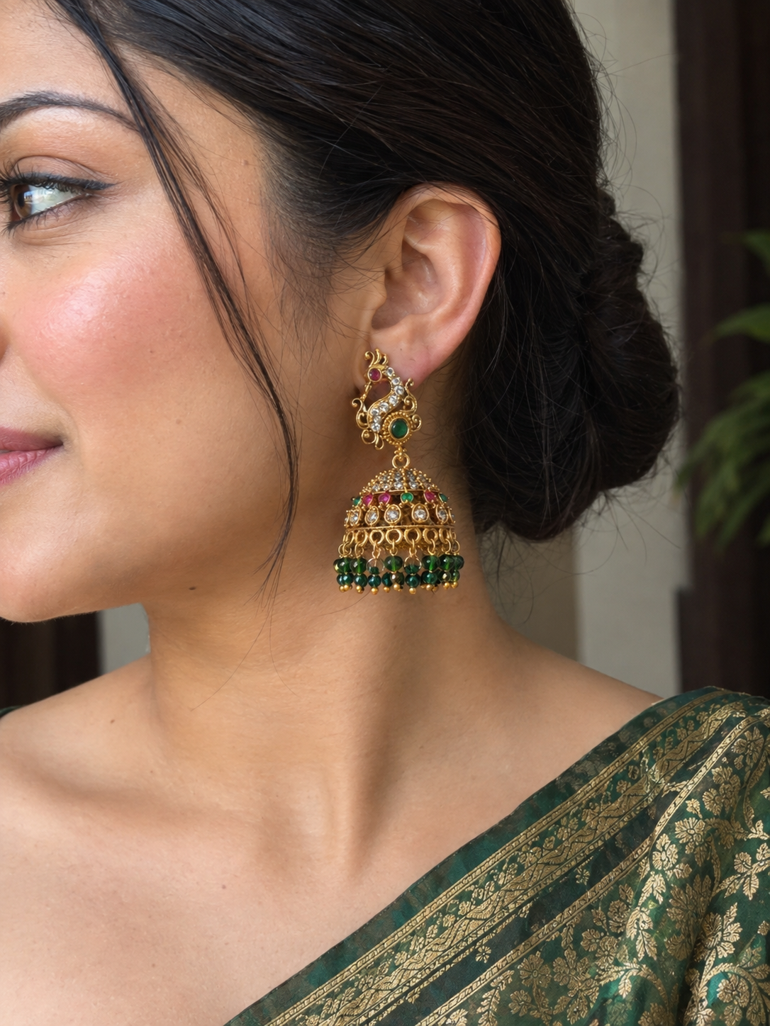 Mihika Jhumka - Green
