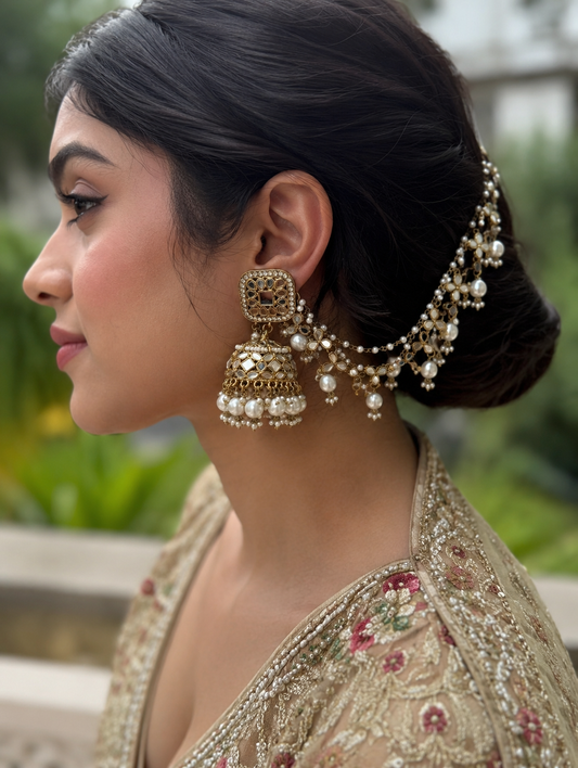 Shikha Jhumka- white