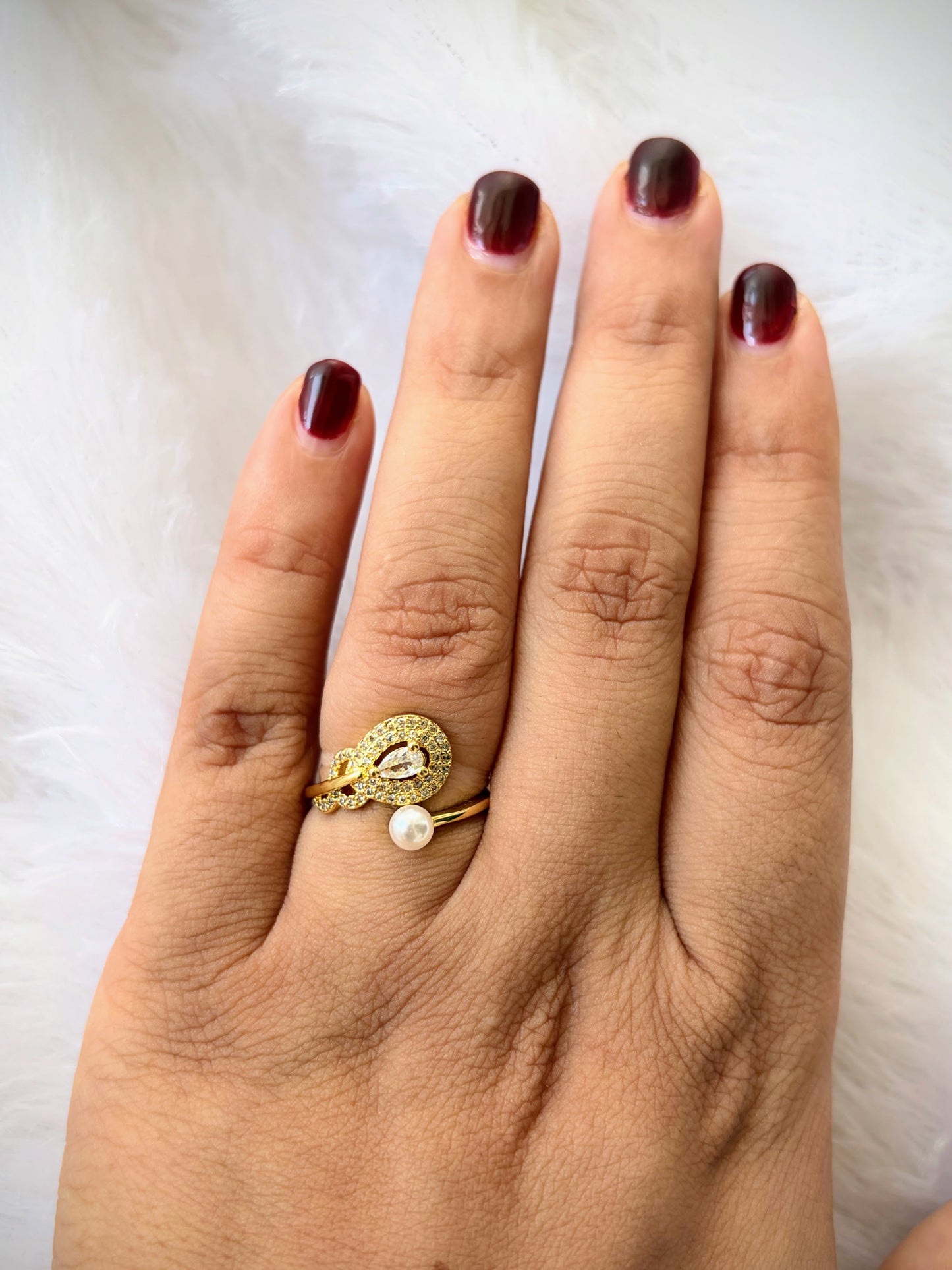 Pearl anti tarnish ring