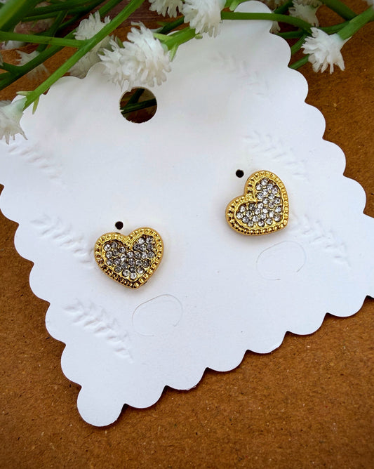 Stone studded Heart Earrings