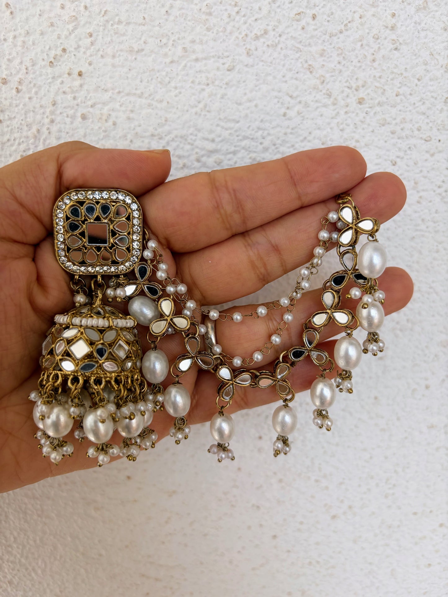 Shikha Jhumka- white