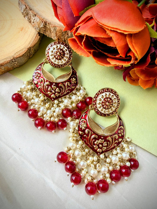 Ripal Earrings - Red